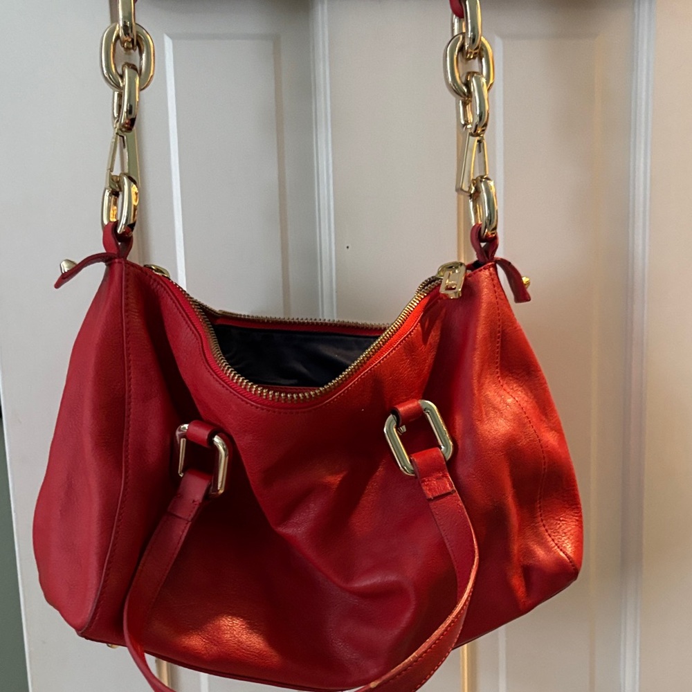 Juicy Couture Vibrant Red Shoulder Bag with Gold Details